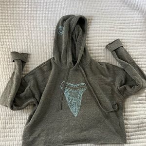 Fisherman’s Daughter large, cropped sweatshirt with shark tooth